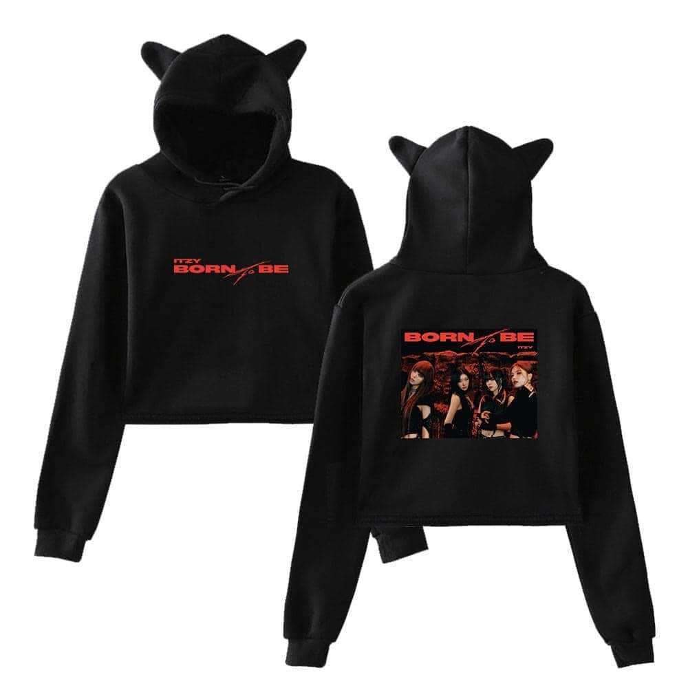 Itzy Born to Be Cropped Hoodie #2 - Image 2