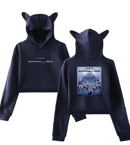 Itzy Born to Be Cropped Hoodie #1