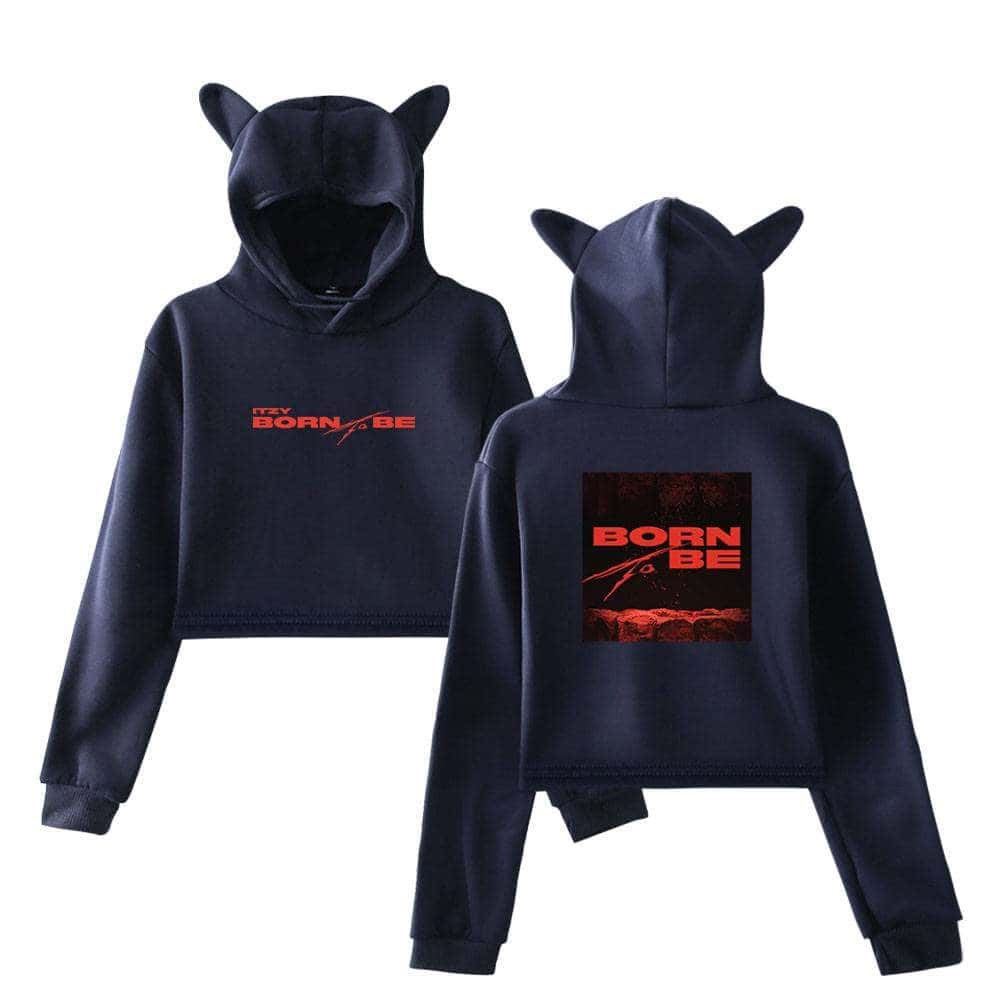 Itzy Born to Be Cropped Hoodie #3 - Image 3