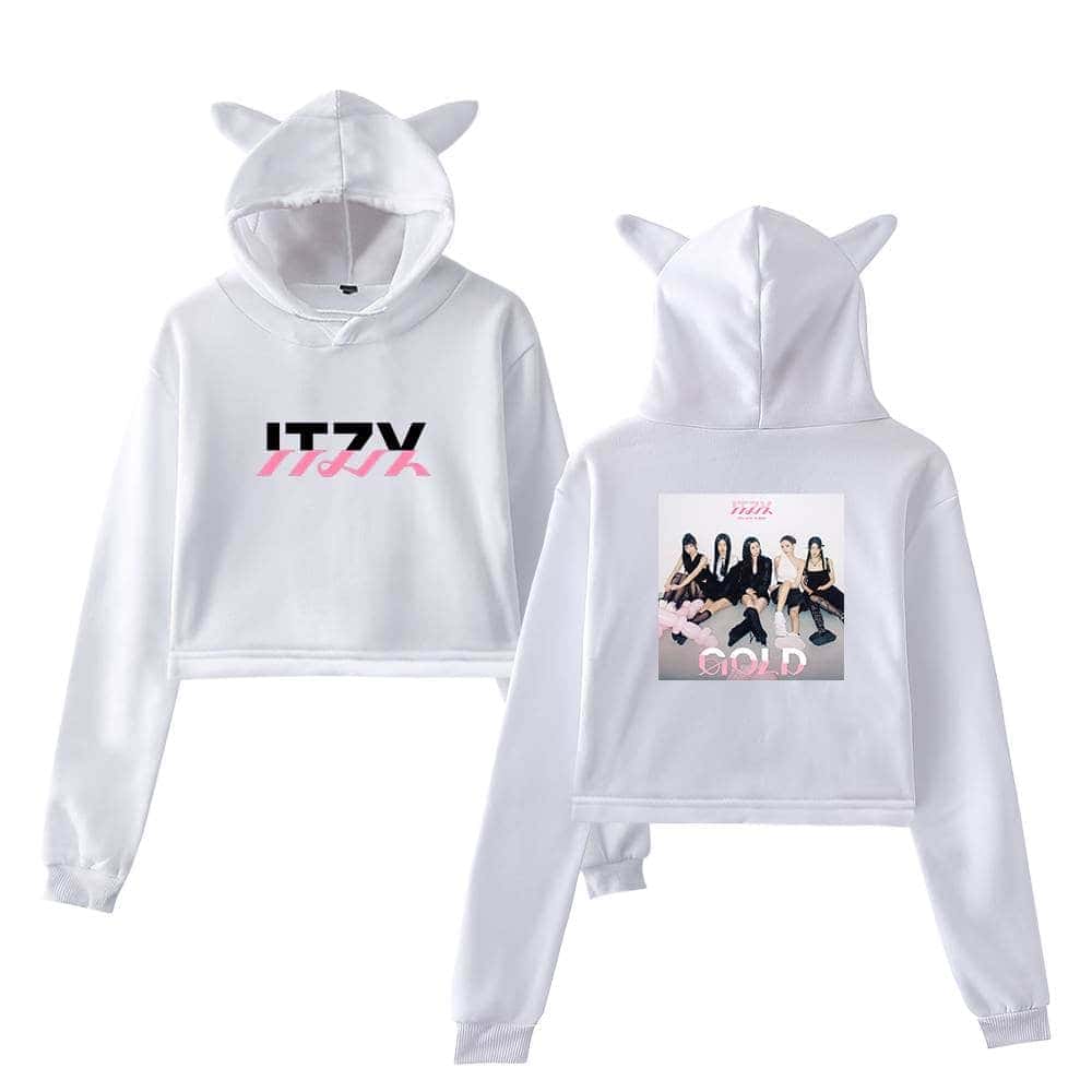 Itzy Gold Cropped Hoodie #3 - Image 3