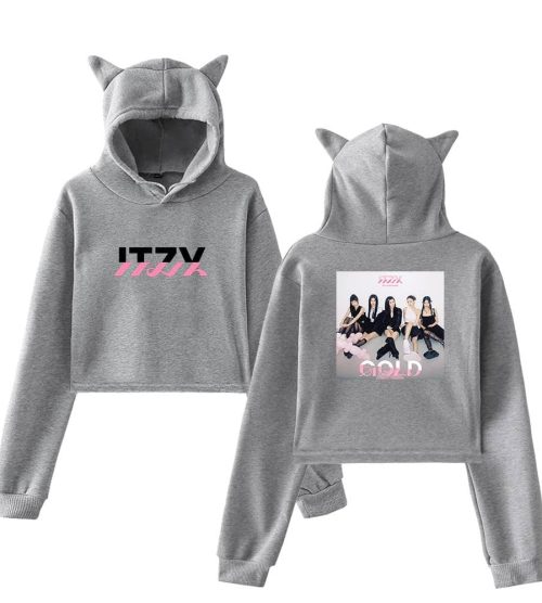 Itzy Gold Cropped Hoodie #3