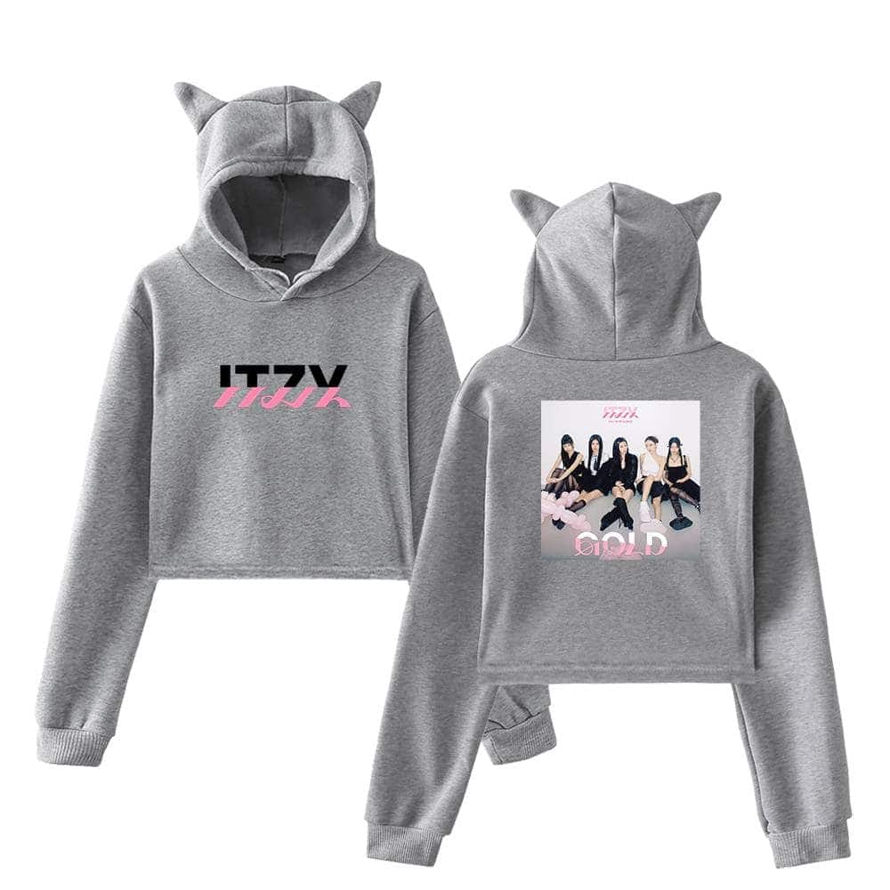 Itzy Gold Cropped Hoodie #3