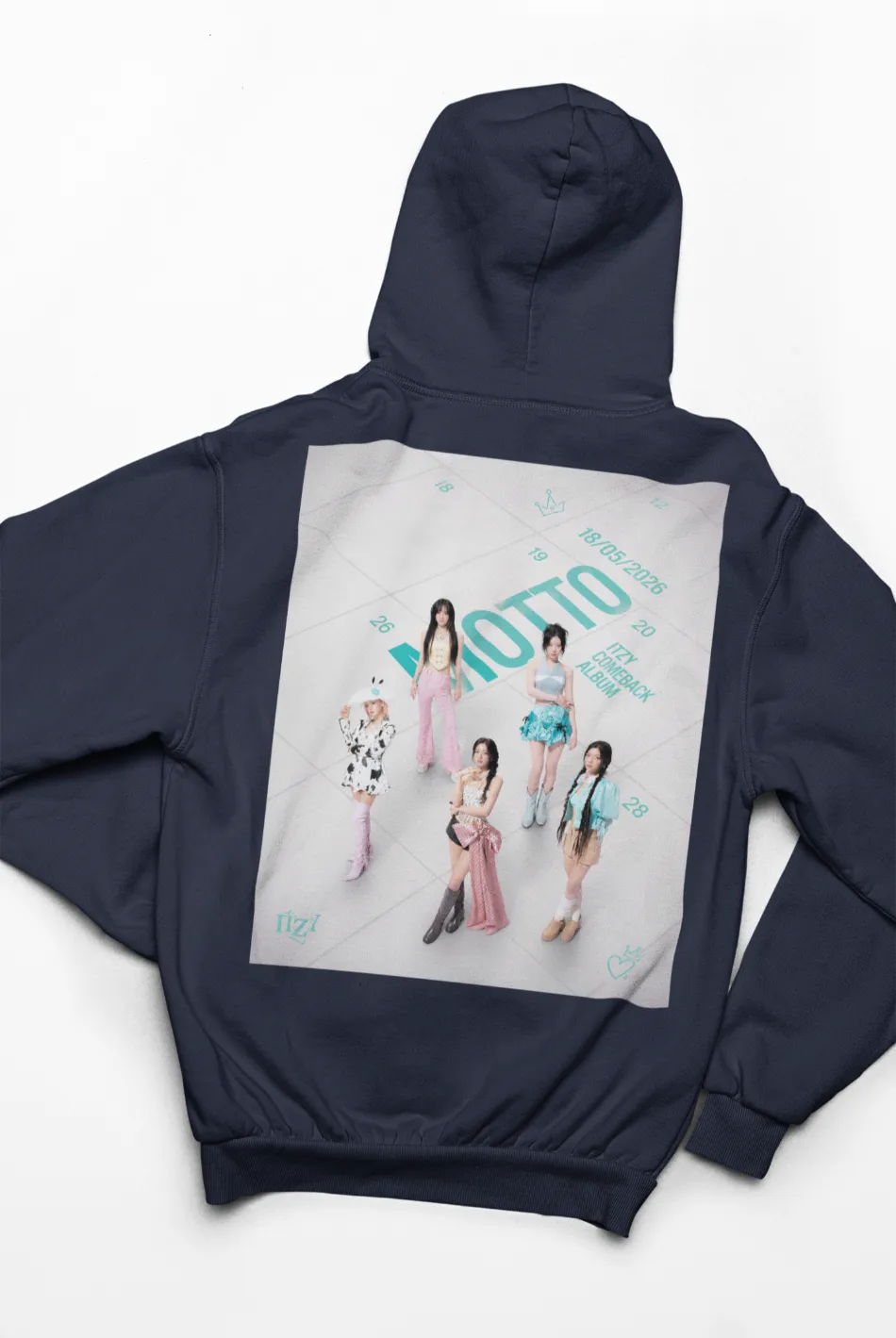ITZY Navy Wordmark Hoodie - Image 2