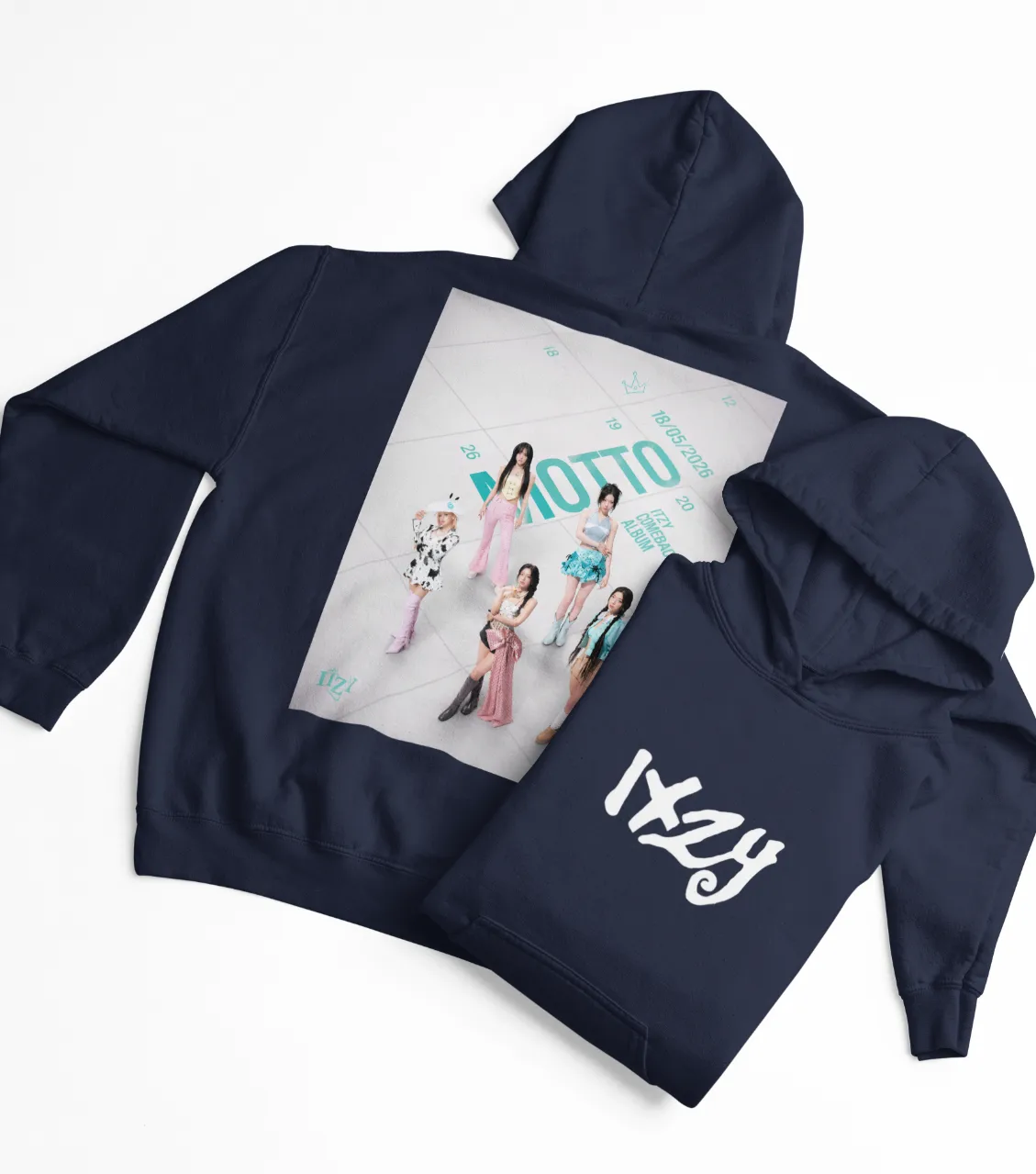 ITZY Navy Wordmark Hoodie - Image 3