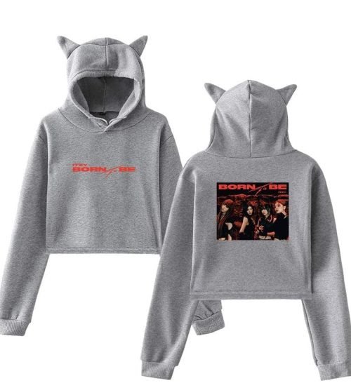 Itzy Born to Be Cropped Hoodie #2