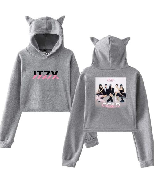 Itzy Gold Cropped Hoodie #3