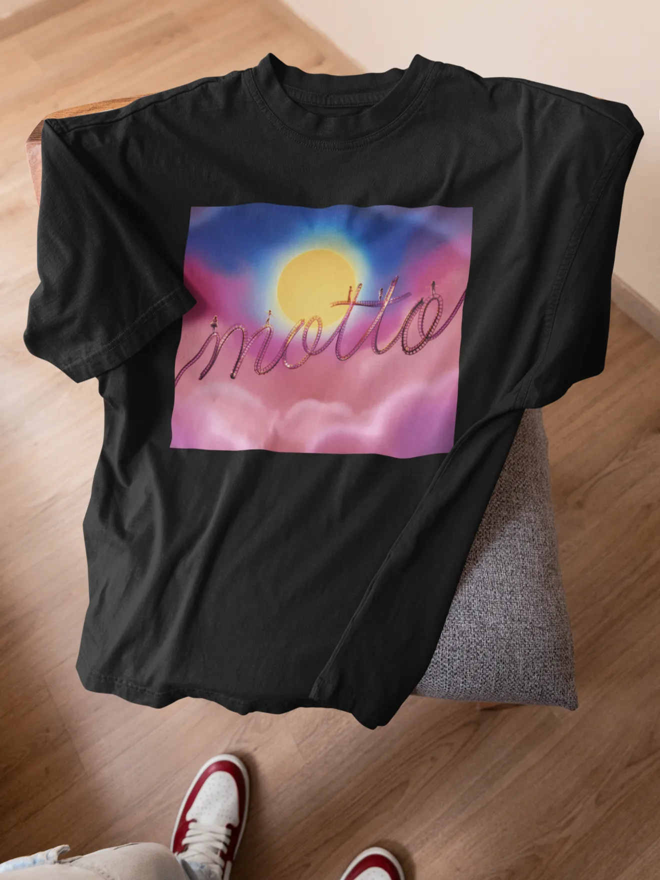ITZY Black Motto Skyline T-Shirt - Image 2
