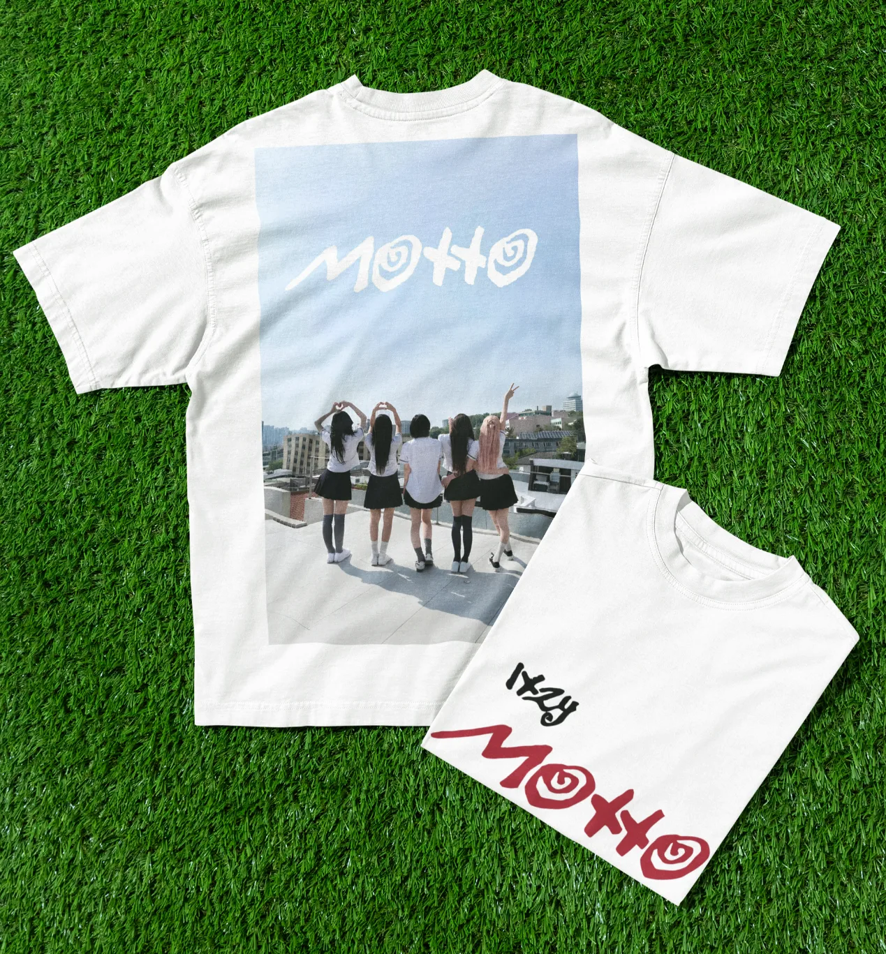 ITZY White Motto Script T-Shirt - Image 2
